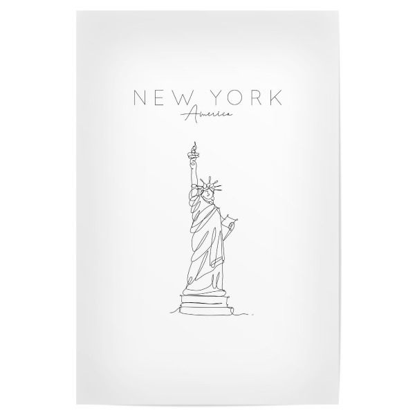 Poster 30x20 cm "Statue of liberty Ney York" artboxONE - Städte,Städte / New York,Reise,Schwarzweiß
