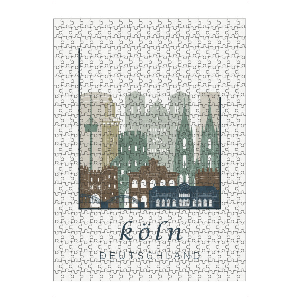 artboxONE Puzzle "Cologne skyline light blue" artboxONE - Städte / Köln - Cologne,Köln,Koln,Germany,Deutschland,Skyline,Cityscape - Bild cologne
