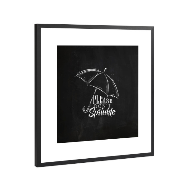 Poster mit Rahmen Schwarz (Metallic) "Umbrella graphics chalk" artboxONE - Abstrakt,Schwarzweiß - Umbrella