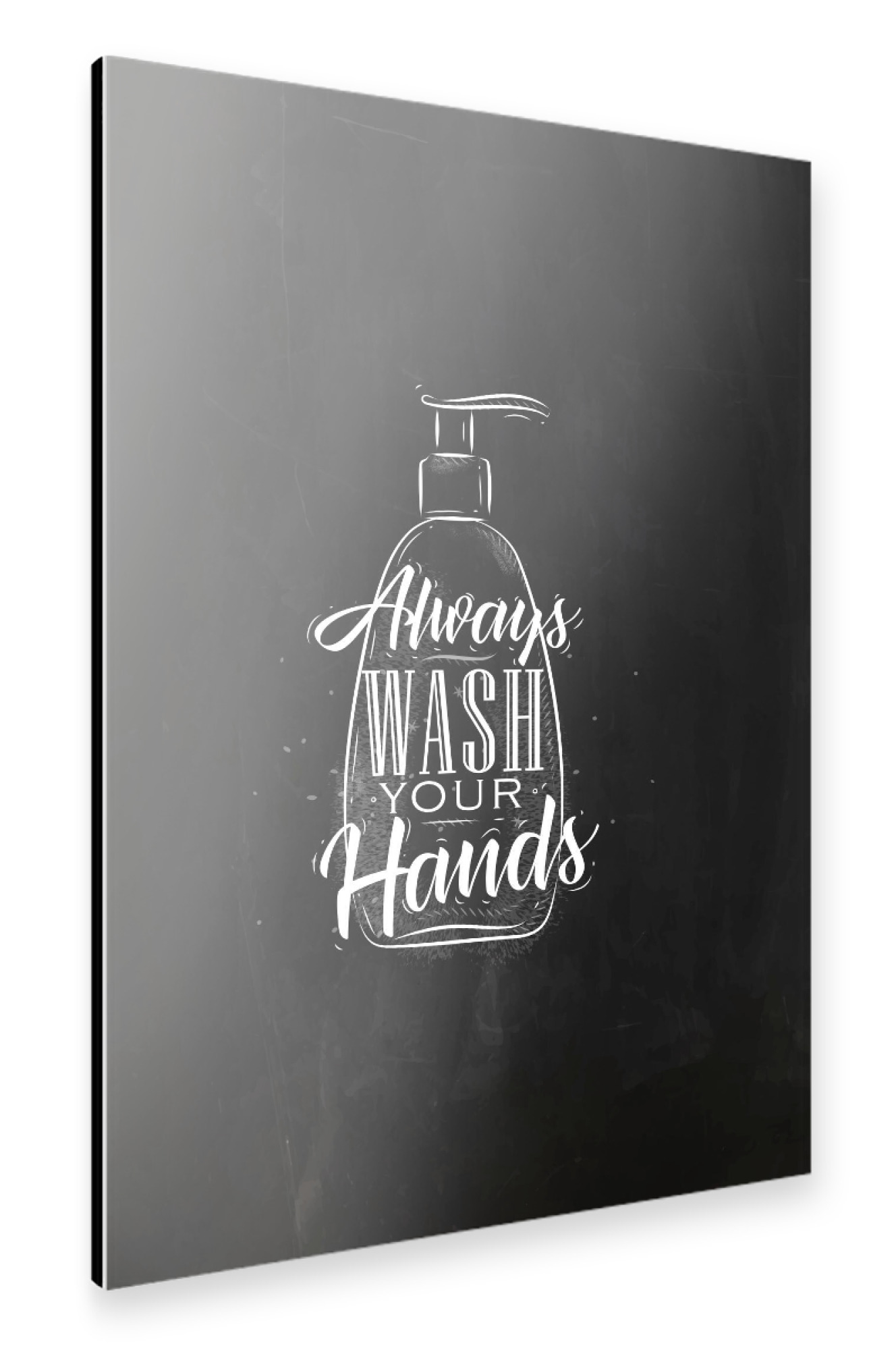 Alu-Dibond "Soap dispenser graphic chalk" 75x50 cm artboxONE