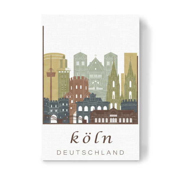 Leinwandbild "Cologne skyline light brown" artboxONE - Städte / Köln - Cologne,Köln,Koln,Germany,Deutschland,Skyline,Cityscape,Travel