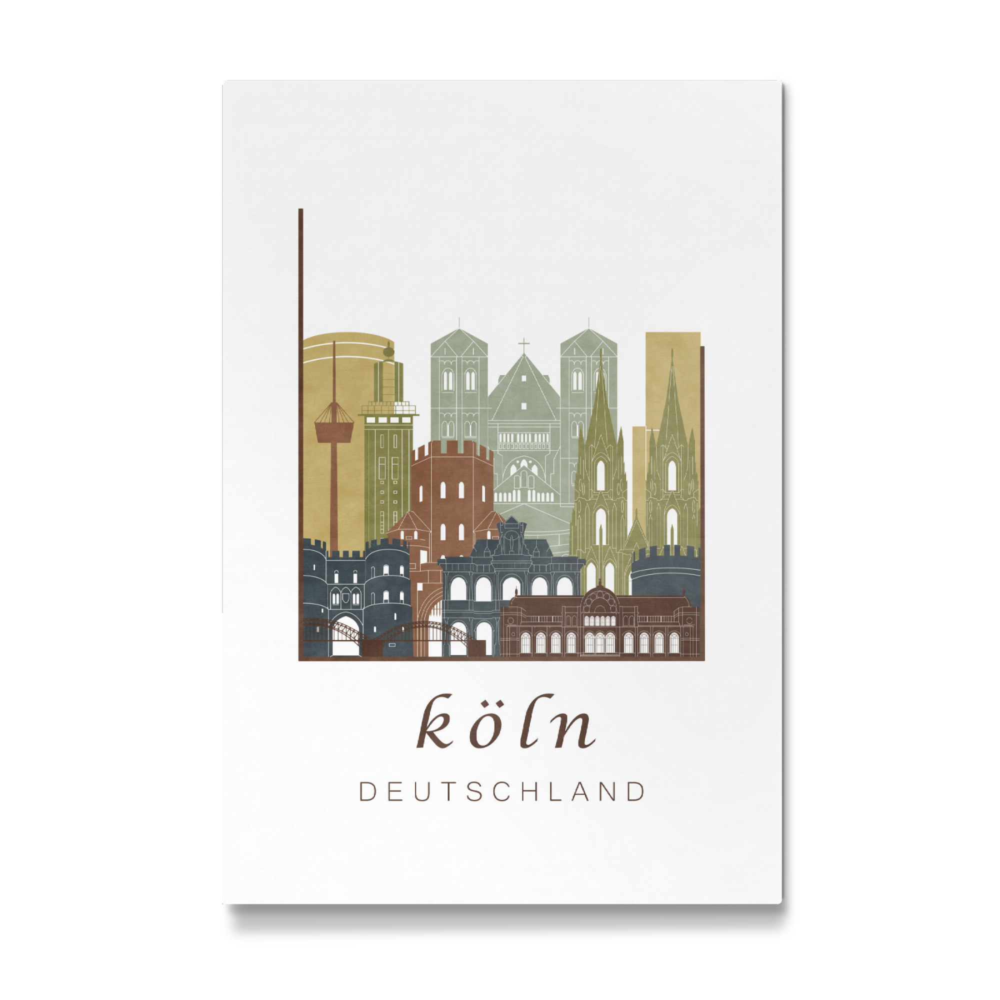 Galerie-Print "Cologne skyline light brown" 75x50 cm artboxONE