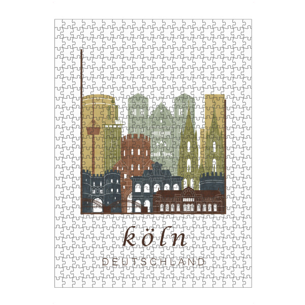 Puzzle Ravensburger "Cologne skyline light brown" artboxONE - Städte / Köln - Cologne,Köln,Koln,Germany,Deutschland,Skyline,Cityscape,Travel