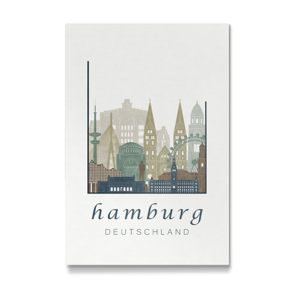 Galerie-Print "Hamburg skyline light blue" 30x20 cm artboxONE