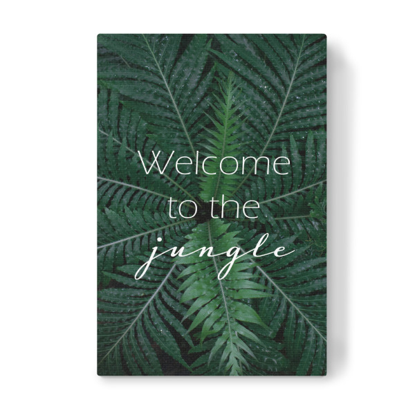 Leinwandbild "Welcome to the green jungle" artboxONE - Typografie,Floral