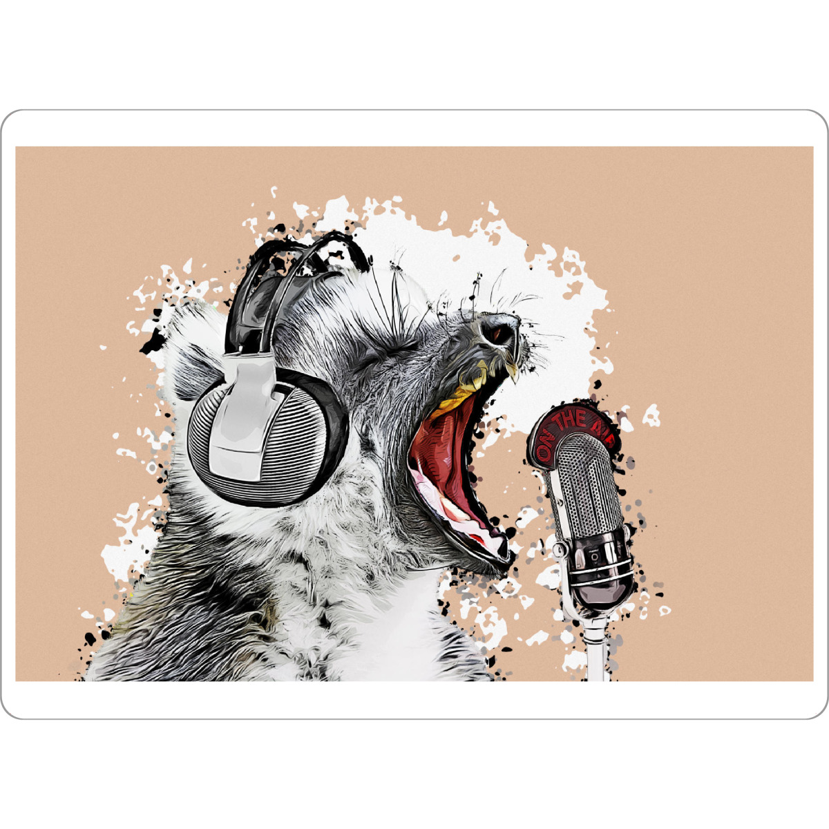 Tischset "Singing Lemur" artboxONE - Comic,Schwarzweiß - Lemur - Bild lemur