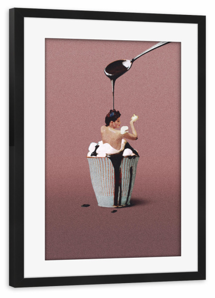 Poster mit Rahmen schwarz "We are made for each other" artboxONE - Fiktion - Icecream,Vintage,Collage