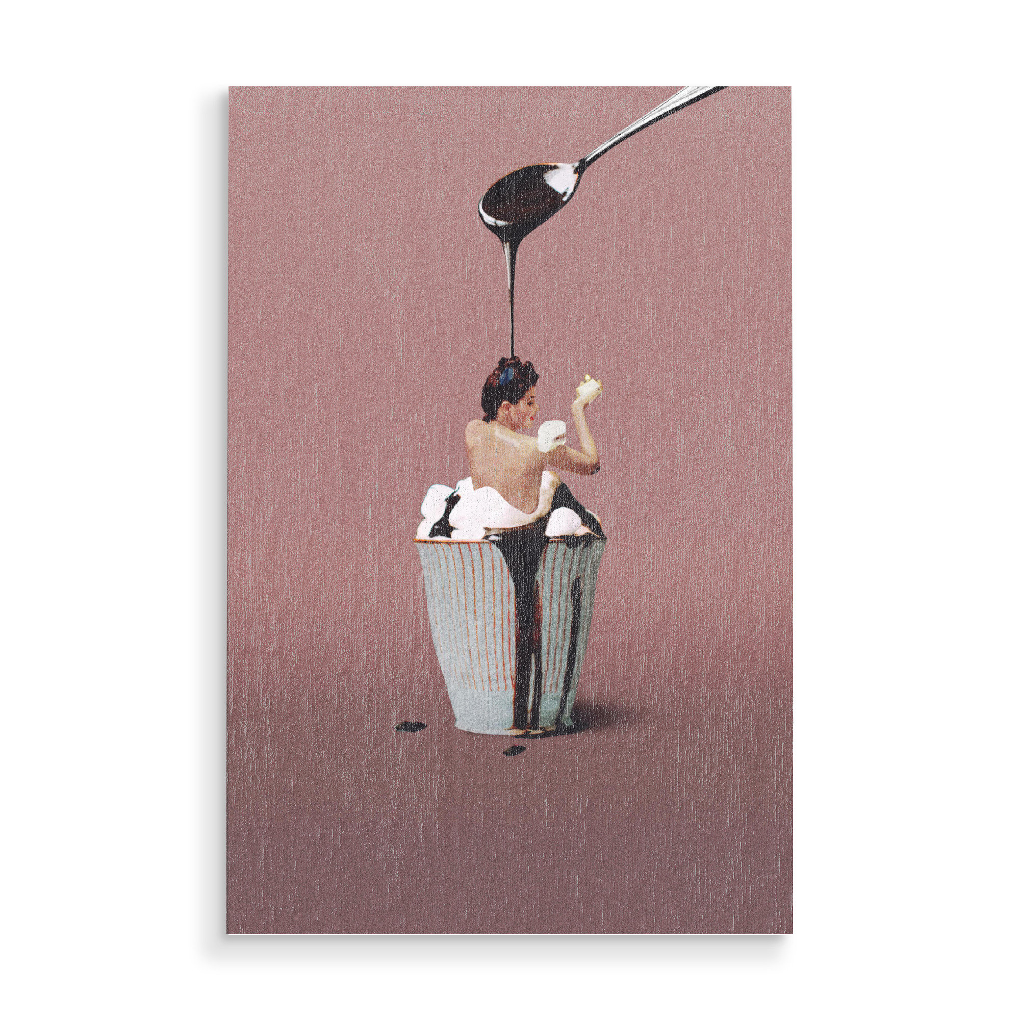 Holzbild "We are made for each other" artboxONE - Fiktion - Icecream,Vintage,Collage