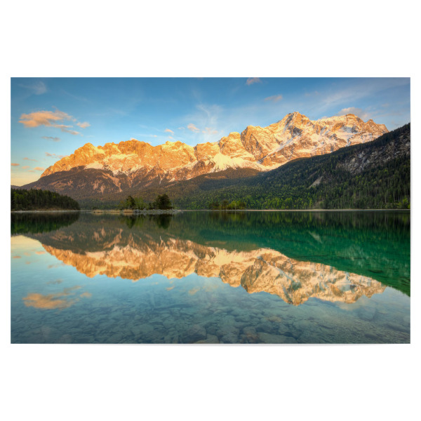 Poster "Alpenglühen am Eibsee in Bayern" artboxONE - Reise,Reise / Länder