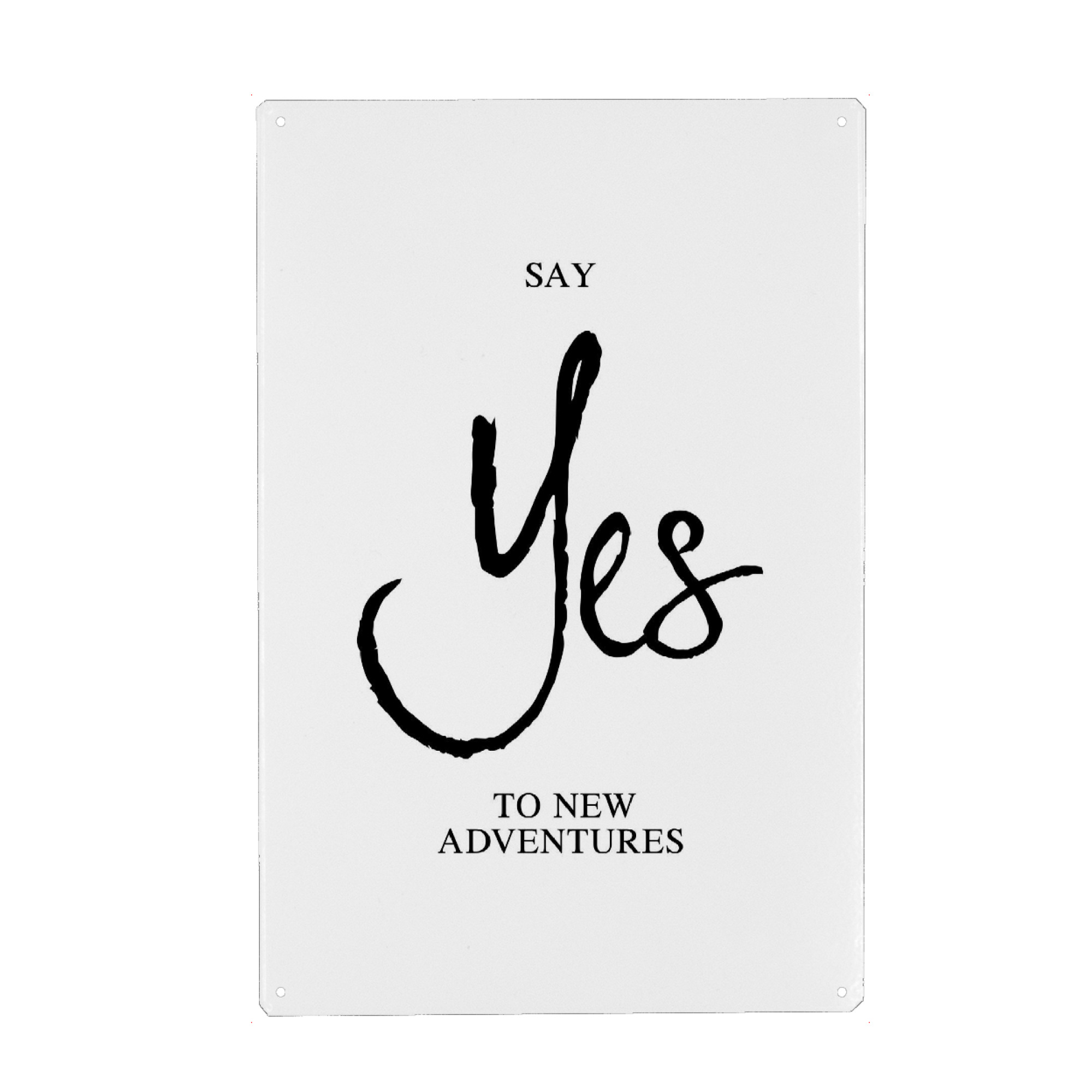 Holzbild "New Adventures" artboxONE - Typografie,Schwarzweiß - Travel wall art,Travel quote art,Adventure,Travel wall decor,Travel quote