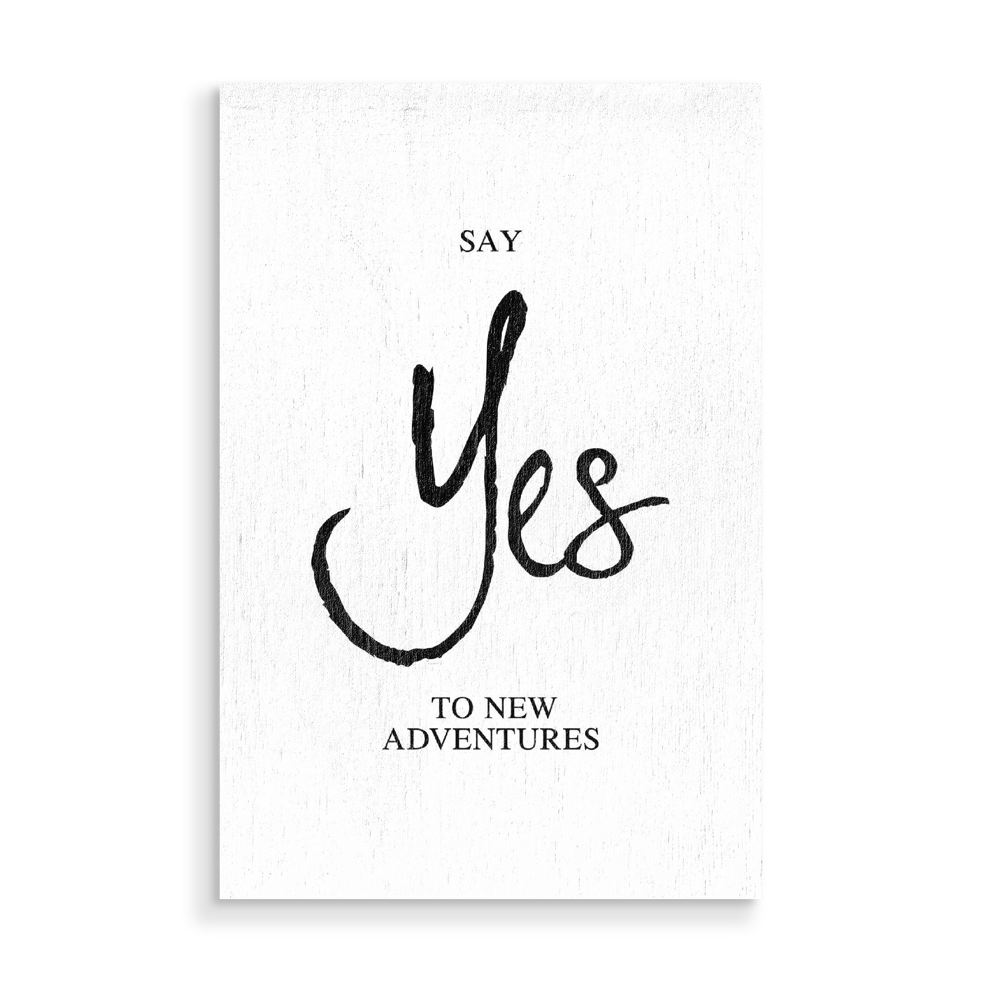 Holzbild "New Adventures" artboxONE - Typografie,Schwarzweiß - Travel wall art,Travel quote art,Adventure,Travel wall decor,Travel quote