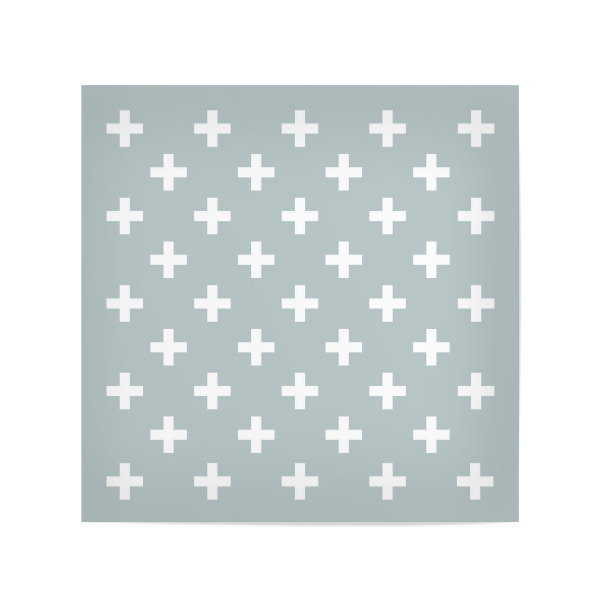 Poster 20x20 cm "Green plus pattern" artboxONE - Abstrakt,Geometrie - Plus,Kreuz,Muster,Geometrisch,Skandinavisch,Nordisch