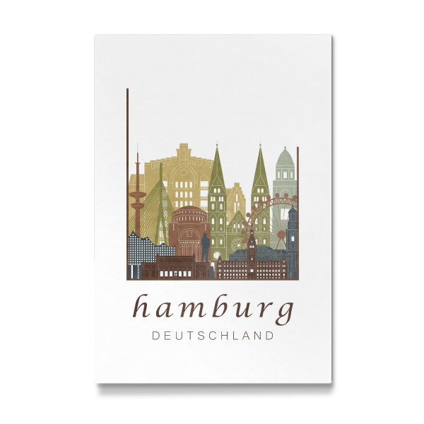 Galerie-Print "Hamburg skyline light brown" 30x20 cm artboxONE