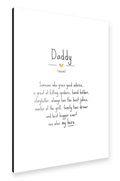 Alu-Dibond "Daddy | Definition" 30x20 cm artboxONE