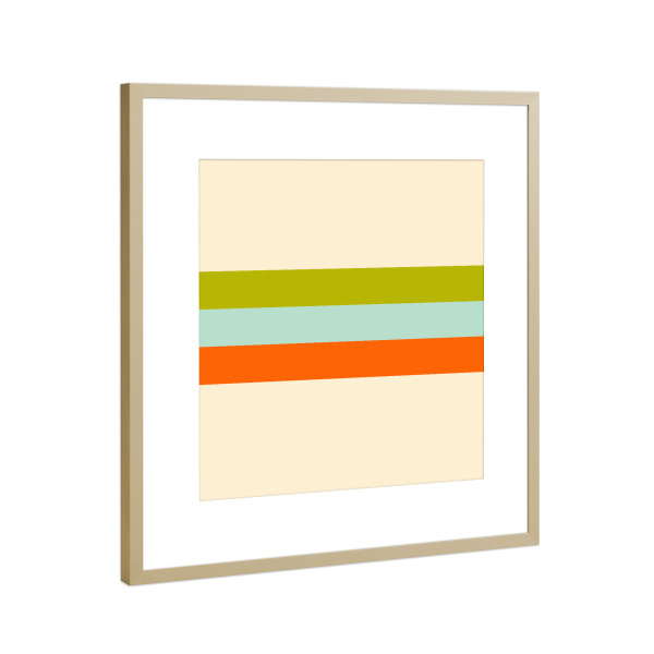 Poster mit Rahmen Gold "Retro lines" artboxONE - Abstrakt,Geometrie - Streifen,Linien,Geometrisch,Muster,Retro,Vintage