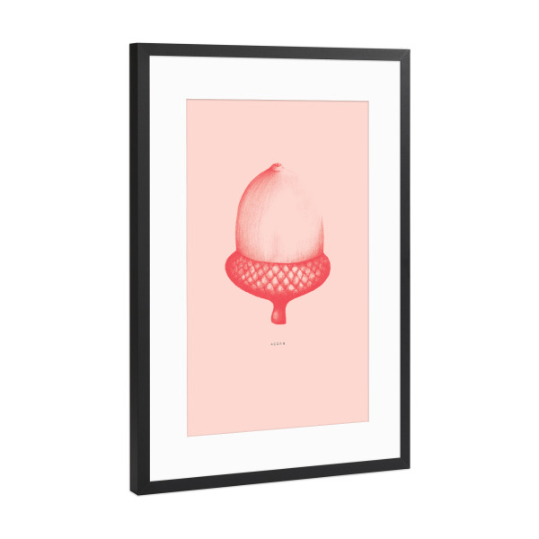 Poster mit Rahmen Schwarz (Metallic) "Beautiful acorn coral" artboxONE - Natur