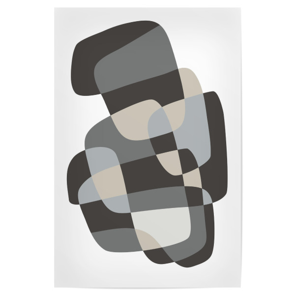 Poster "Geometric Abstraction in Grey" artboxONE - Abstrakt,Geometrie - Grey,Abstract,Rectangular,Modern