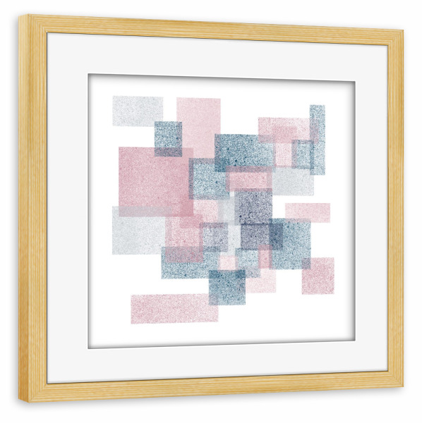 Poster mit Rahmen kiefer "Abstraction - red and grey" artboxONE - Abstrakt - Rectangle,Rectangular,Shapes,Geometry,Minimal