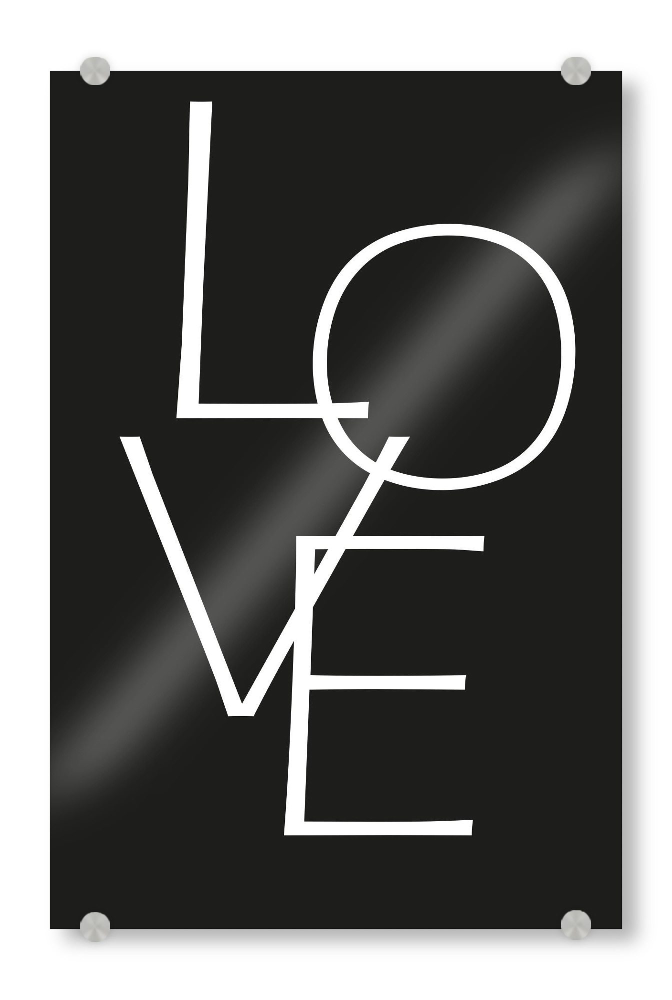Acrylglasbild "Love Black and White" artboxONE - Typografie,Schwarzweiß,Liebe - Liebe,Typografie