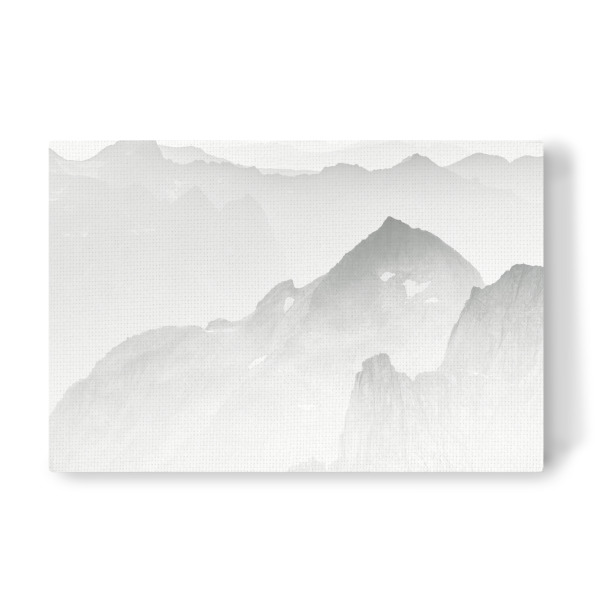Leinwandbild "Grey Mountains" artboxONE - Natur,Schwarzweiß - Berge,Bergketten,Nordnorwegen