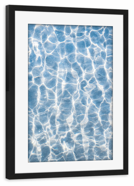 Poster mit Rahmen schwarz "Blue Ocean Ripples" artboxONE - Reise / Strand und Meer