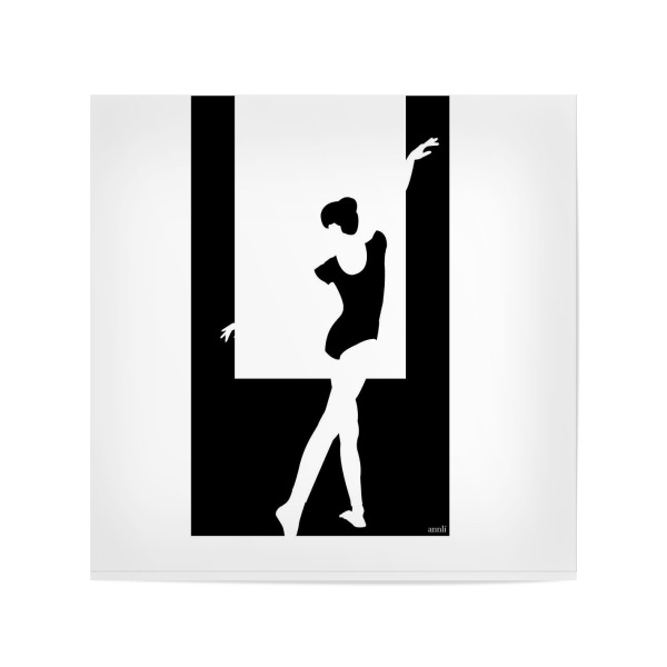 Poster 20x20 cm "Ballett Tänzerin Schwarzweiß" artboxONE - Menschen,Schwarzweiß,Sport