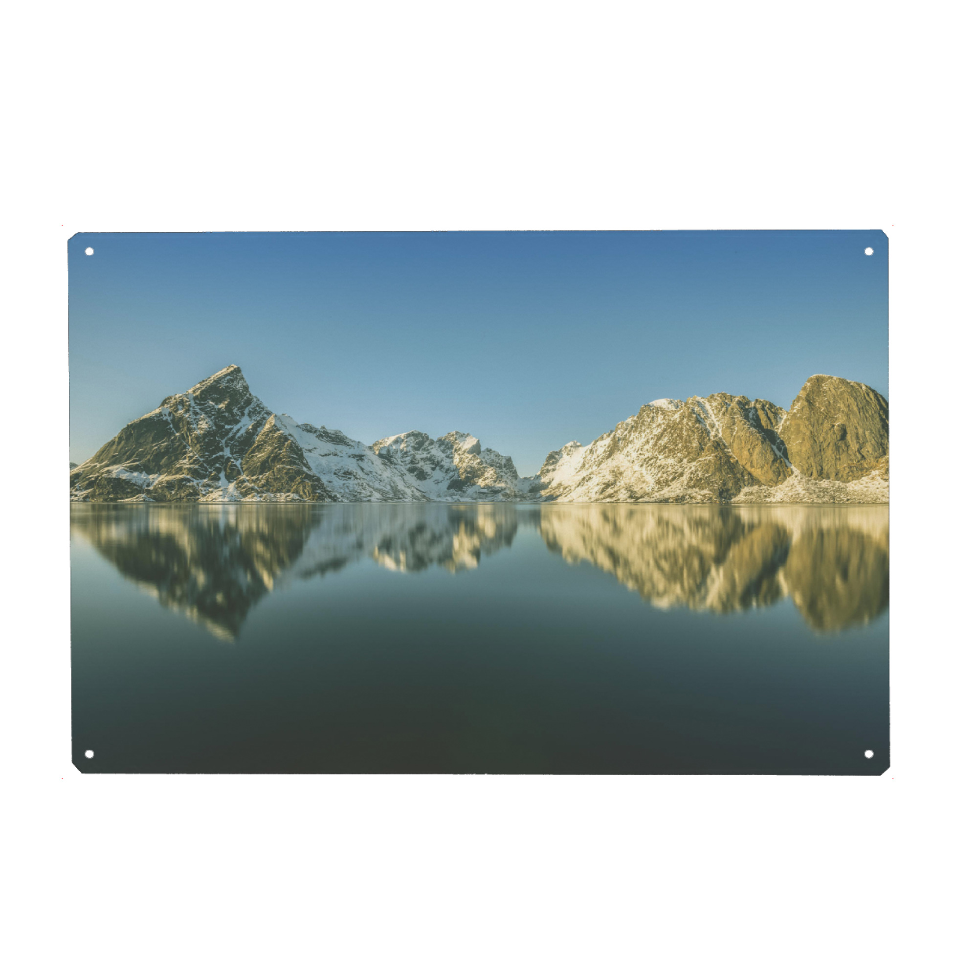 Metall Poster "Lofoten Mountains" artboxONE - Natur - Lofoten,Norwegen,Skandinavien - Blechschild