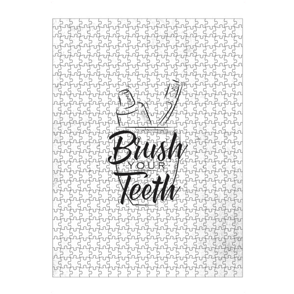 artboxONE Puzzle "Toothpaste and brush graphics" artboxONE - Typografie,Schwarzweiß