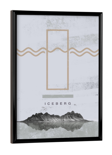 Poster mit schwarzem Rahmen "Iceberg (letter I)" artboxONE - Typografie,Reise,Buchstaben / I,Marmor